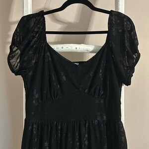 Beautiful Floral Mesh Black Dress